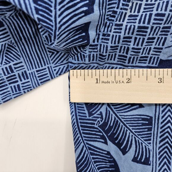 Cooke Street Shirt Mens Large Hawaiian Blue Tapa Camp Button Up All Over Print - Picture 7 of 10